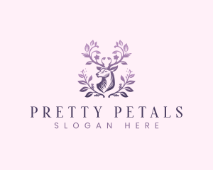 Elegant Floral Deer logo design