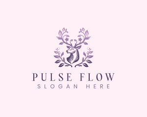 Elegant Floral Deer logo design