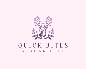 Elegant Floral Deer logo design