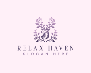 Elegant Floral Deer logo design