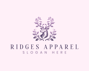 Elegant Floral Deer logo design