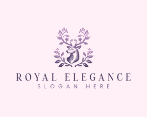 Elegant Floral Deer logo design