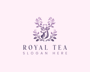 Elegant Floral Deer logo design