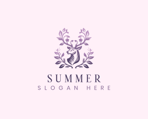 Elegant Floral Deer logo design