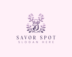 Elegant Floral Deer logo design