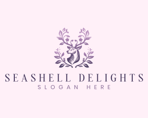 Elegant Floral Deer logo design