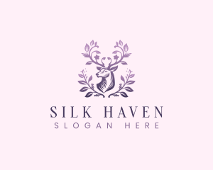 Elegant Floral Deer logo design