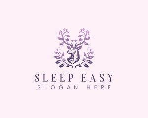 Elegant Floral Deer logo design