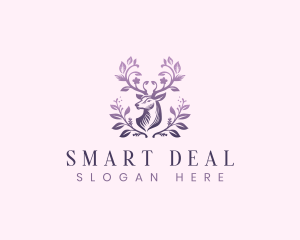 Elegant Floral Deer logo design