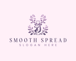 Elegant Floral Deer logo design