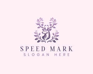 Elegant Floral Deer logo design