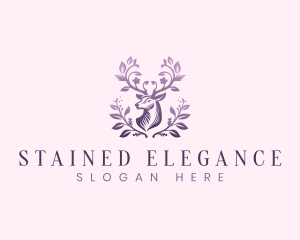 Elegant Floral Deer logo design