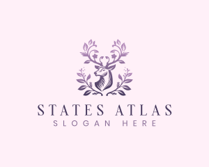 Elegant Floral Deer logo design