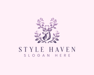 Elegant Floral Deer logo design