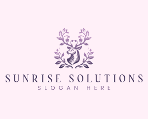 Elegant Floral Deer logo design