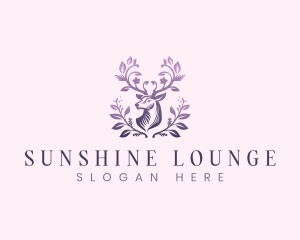 Elegant Floral Deer logo design