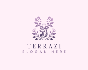 Elegant Floral Deer logo design