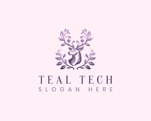 Elegant Floral Deer logo design