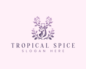 Elegant Floral Deer logo design