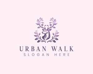 Elegant Floral Deer logo design