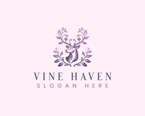 Elegant Floral Deer logo design