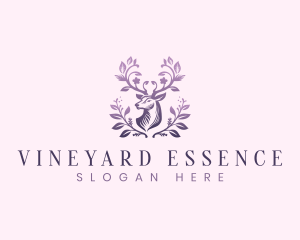 Elegant Floral Deer logo design