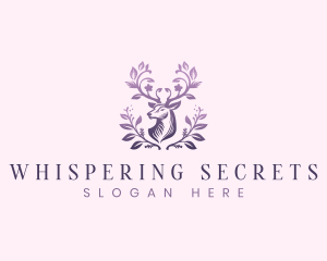 Elegant Floral Deer logo design