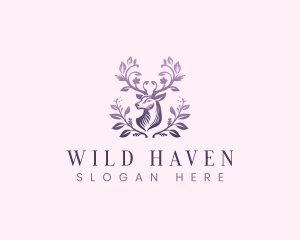 Elegant Floral Deer logo design