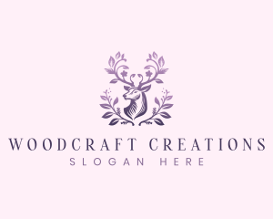 Elegant Floral Deer logo design