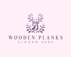 Elegant Floral Deer logo design