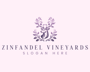 Elegant Floral Deer logo design