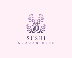 Elegant Floral Deer logo design