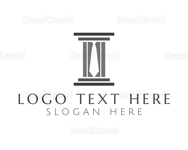 Negative Space Necktie Column Logo