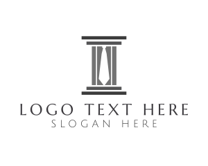 Law - Negative Space Necktie Column logo design