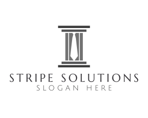 Negative Space Necktie Column logo design