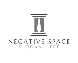 Negative Space Necktie Column logo design
