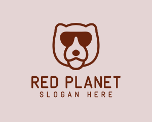 Sunglasses Bear Head logo design