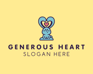 Bunny Ear Heart logo design