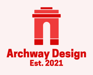 Archway - Red Arch Structure logo design