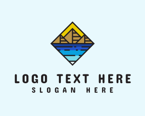 Lake - Lake Mountain Trip logo design