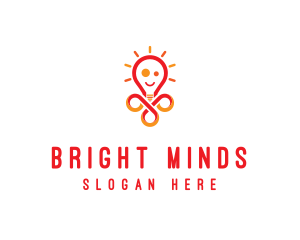 Bright Lamp Smiley logo design