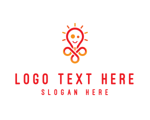 Light - Bright Lamp Smiley logo design