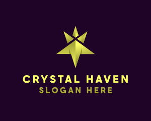 Polygon Crystal Crown logo design