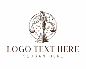 Vintage - Lady Justice Legal Goddess logo design