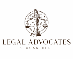 Lady Justice Legal Goddess logo design