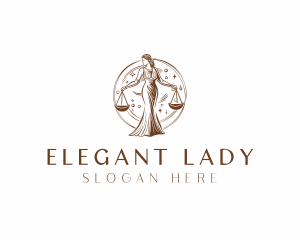 Lady Justice Legal Goddess logo design