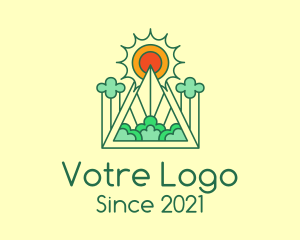 Tree Planting - Sunlight Nature Pyramid logo design