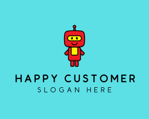 Cute Happy Robot  logo design