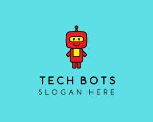 Robotic - Cute Happy Robot logo design