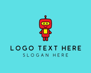 Robotic - Cute Happy Robot logo design